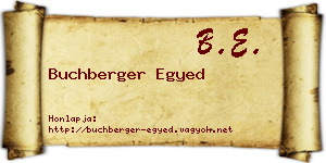 Buchberger Egyed névjegykártya
